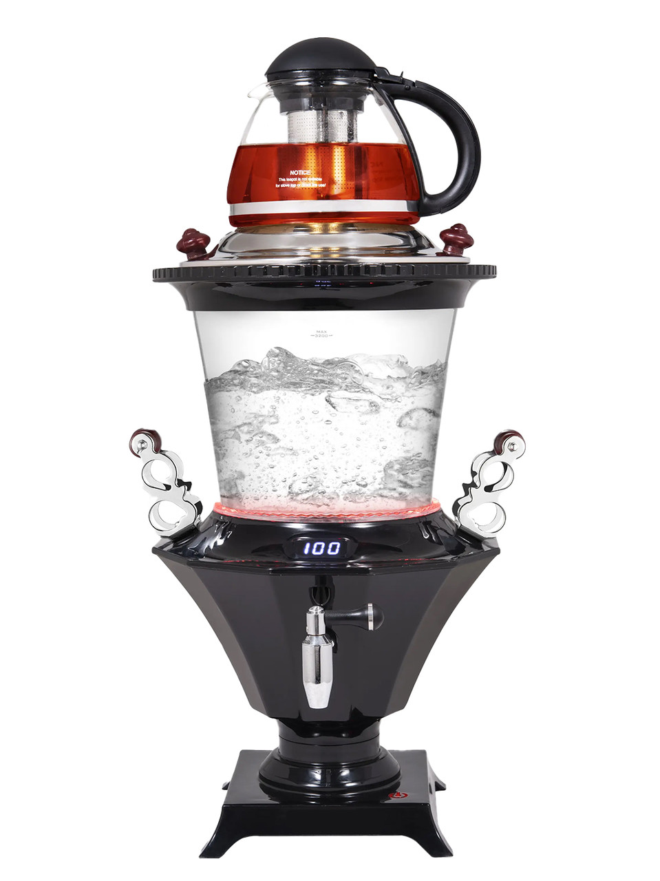 Самовар-термопот электрический с заварочным чайником Black Tri Tower TT-60G - фото 1 - id-p112811819