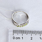 Серебряное кольцо  Хризолит  Фианит Aquamarine 6414007А.5 покрыто  родием, фото 6