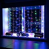 Гирлянда Светодиодный Дождь 1,5х1,5 м, свечение с динамикой, прозрачный провод, 230 В, диоды мультиколор, фото 2