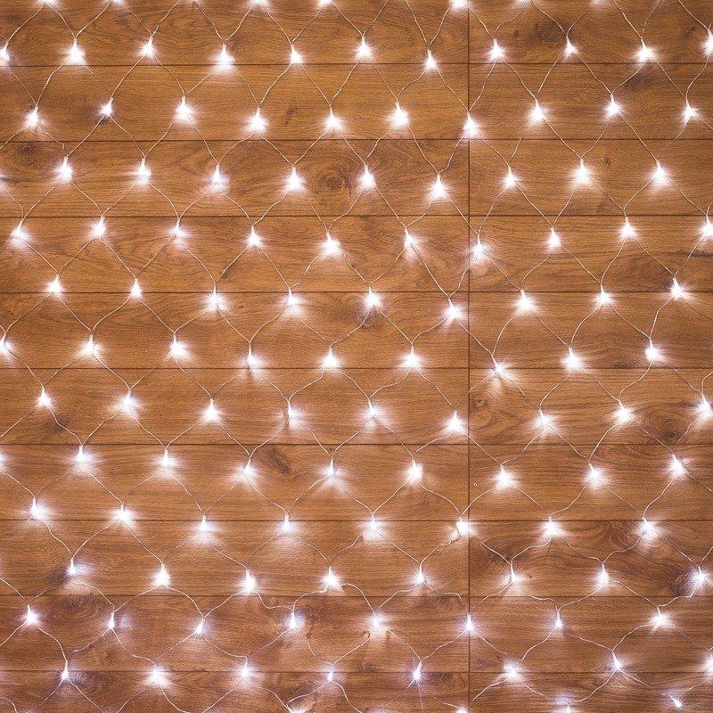Гирлянда Сеть 1,5х1,5м, прозрачный ПВХ, 150 LED белые