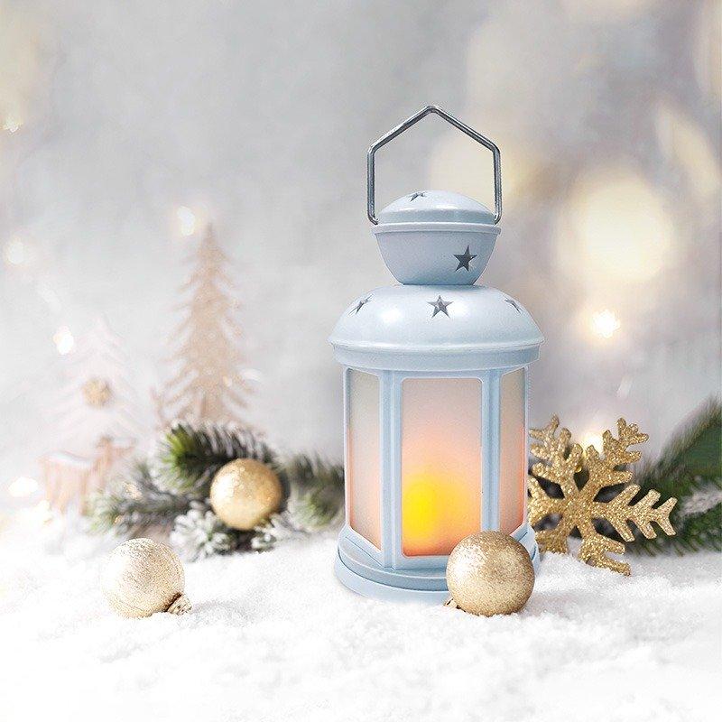 Декоративный фонарь 12х12х20,6 см, белый корпус, теплый белый цвет свечения с эффектом пламени свечи - фото 8 - id-p112786981