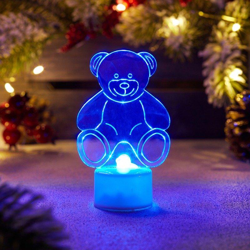 Фигура светодиодная на подставке Мишка 2D, RGB - фото 1 - id-p112787007