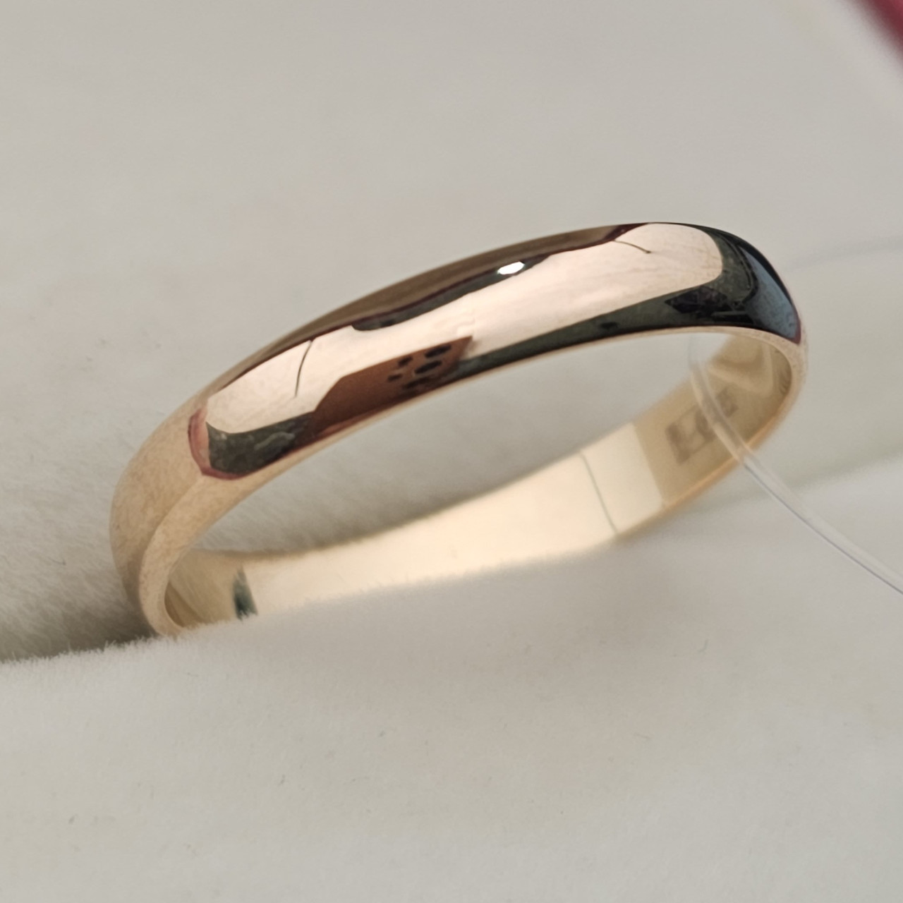 Обручальное кольцо 1,53гр, размер 15,5 к/з 585 проба 3мм - фото 1 - id-p112813393