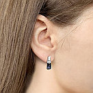 Серьги серебряные классические Фианит Наносапфир Aquamarine 46840АБ.5 серебро с родием коллекц. Клеопатра, фото 6
