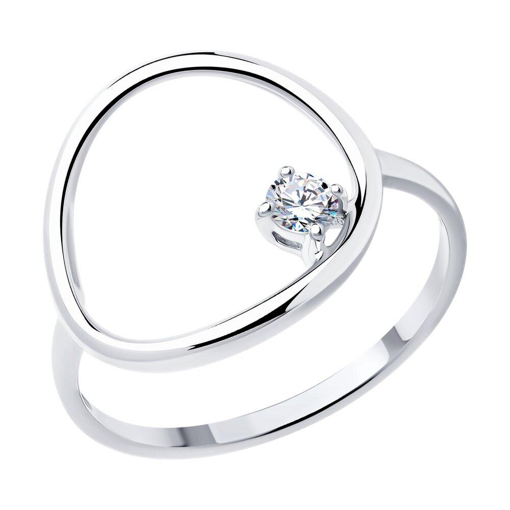 Кольцо из серебра с фианитом SOKOLOV 94013871 серебро с родием, фото 1