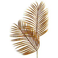 Декор Веточка Пальмы золотая охра 80см