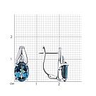 Серьги из серебра с лондон топазами и фианитами SOKOLOV 92021692 покрыто  родием с английским замком, фото 3