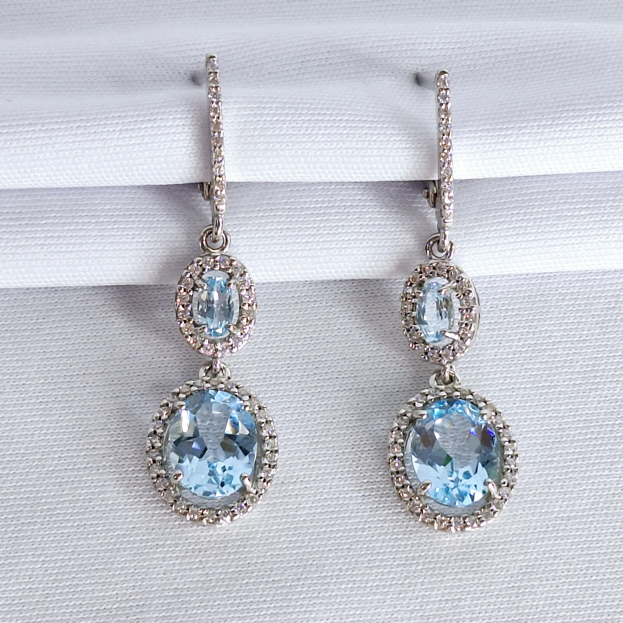 Серьги из серебра с топазами и фианитами Diamant 94-321-02046-1 серебро с родием, фото 1