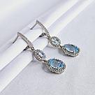 Серьги из серебра с топазами и фианитами Diamant 94-321-02046-1 серебро с родием, фото 2