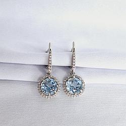 Серьги из серебра с топазами и фианитами Diamant 94-321-02052-1 серебро с родием