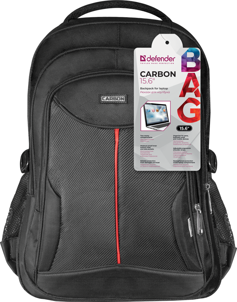 Рюкзак для ноутбука Defender Carbon 15-16'' 26077 черный - фото 1 - id-p112815191