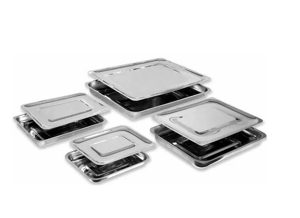 Лоток хирургический, прямоугольный с крышкой, 400мм, фото 2