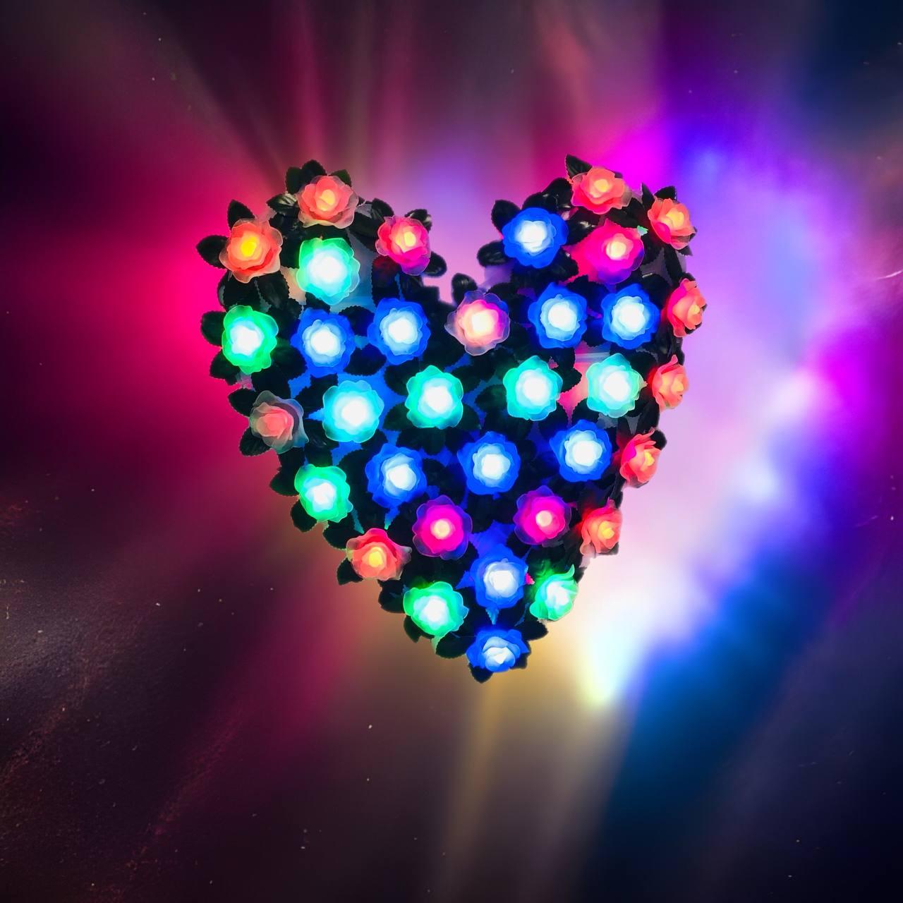 Светодиодный светильник (гирлянда) в форме сердце с розами (27*28 см) - фото 4 - id-p58754127