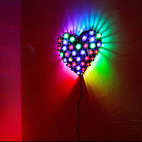 Светодиодный светильник (гирлянда) в форме сердце с розами (27*28 см)