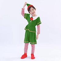 Костюм детский карнавальный Эльф рождественский зеленый