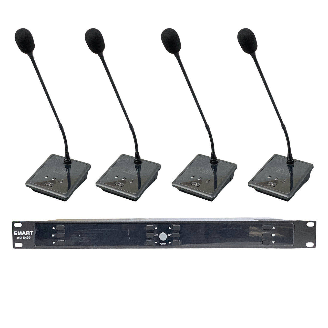 Комплект из 4 штук беспроводных микрофонов для конференций, Smart AU-6400