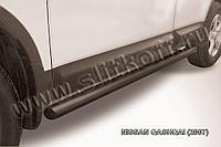 Защита порогов d76 труба черная Slitkoff для Nissan Qashqai (2006-2010)