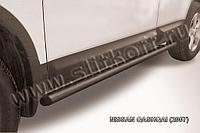 Защита порогов d57 труба черная Slitkoff для Nissan Qashqai (2006-2010)