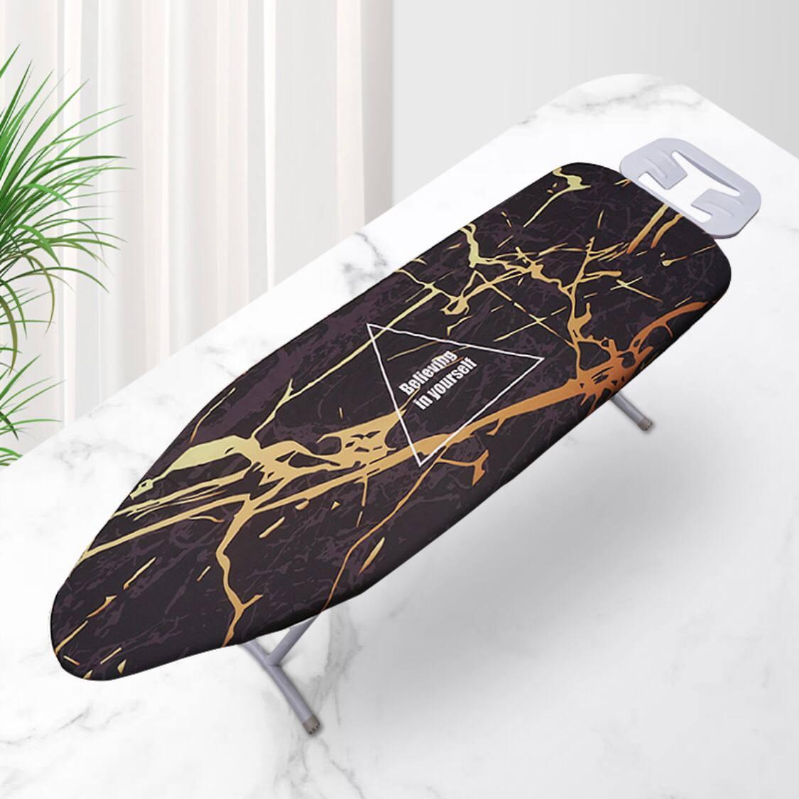 Чехол для гладильной доски плотный Ironing board cover 140х50 см черный мрамор