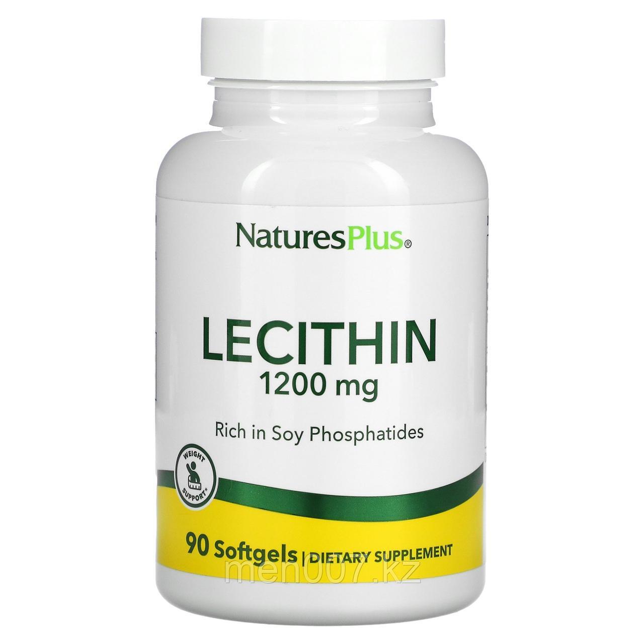 БАД Лецитин соевый, 1200 мг, 90 капсул, NaturesPlus