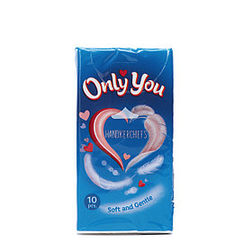 Бумажные платочки "Only You", белые, 10 шт