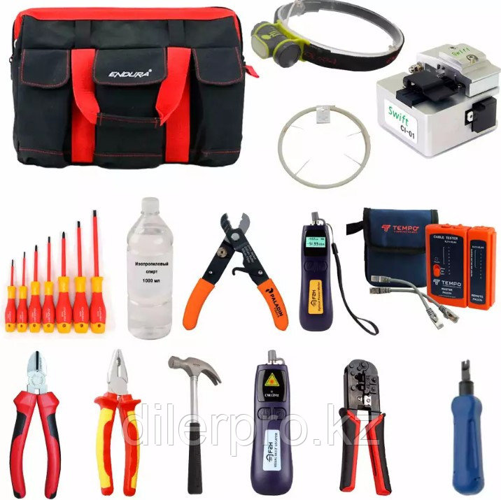 Набор инструментов для монтажа оптического кабеля и витой пары SK-RST-1S (в сумке)