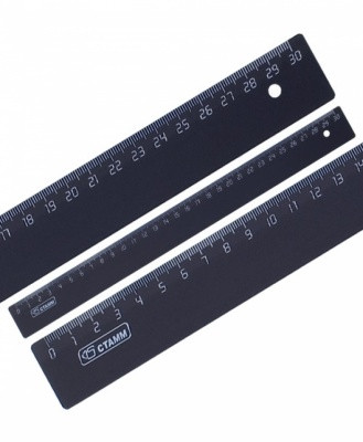 Линейка 30см СТАММ, пластиковая, непрозрачная, чёрная - фото 1 - id-p112824626