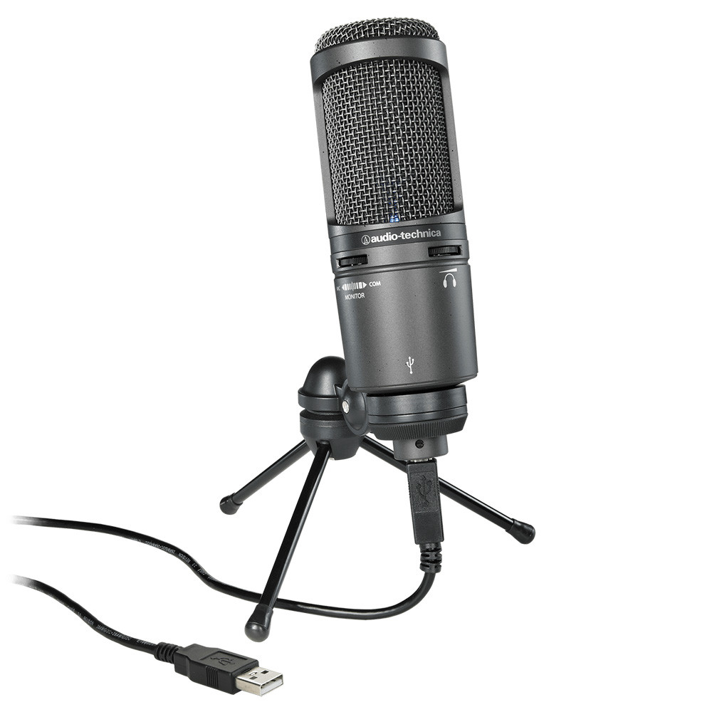 Студийный микрофон Audio-Technica AT2020USB+ черный