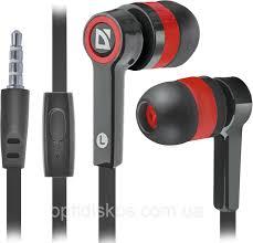 Наушники-вкладыши проводные Defender Pulse 420 черный + красный, фото 1