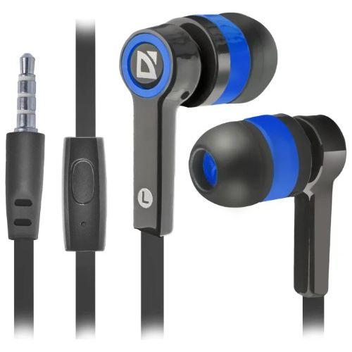 Наушники-вкладыши проводные Defender Pulse 420 черный + синий, фото 1