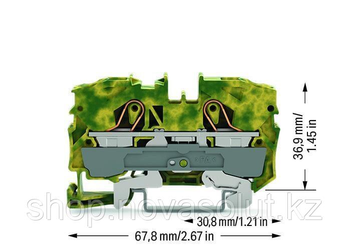2-проводная клемма заземления; 10 мм²; желто-зеленый; WAGO 2010-1207 - фото 2 - id-p112826165