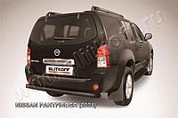 Защита заднего бампера d76 черная Slitkoff для Nissan Pathfinder R51 (2004-2010)