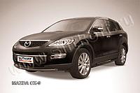 Защита переднего бампера d57 черная Slitkoff для Mazda CX-9 (2006-2012)