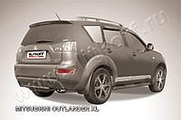 Защита заднего бампера d57 черная Slitkoff для Mitsubishi Outlander XL (2006-2010)