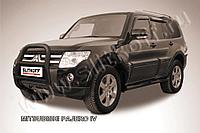 Кенгурятник d76 высокий черный Slitkoff для Slitkoff для Mitsubishi Pajero IV (2006-)