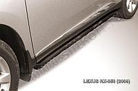 Защита порогов d57 труба с гибами черная Slitkoff для Lexus RX-350 (2008-2012)