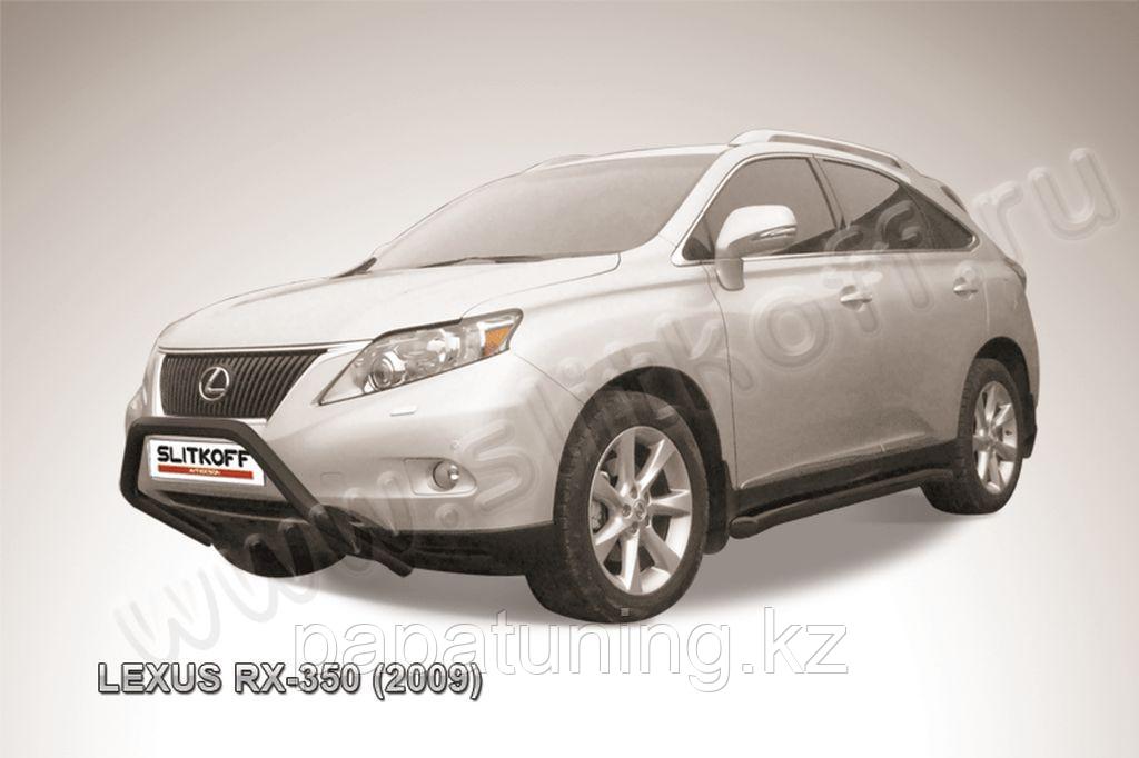 Кенгурятник d57 низкий мини черный Slitkoff для Slitkoff для Lexus RX-350 (2008-2012) - фото 1 - id-p112089513