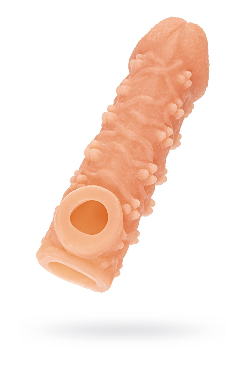 Насадка KOKOS реалистичная с дополнительной стимуляцией, TPE, телесная, 17.6 см арт. CS.009-L