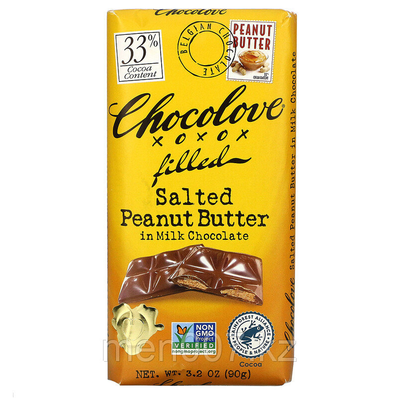 Chocolove, Бельгийский Молочный шоколад Соленая арахисовая паста, 33% какао (90 г)