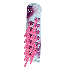 Женские одноразовые станки для бритья "Max Soft Care", розовые, бирюзовые