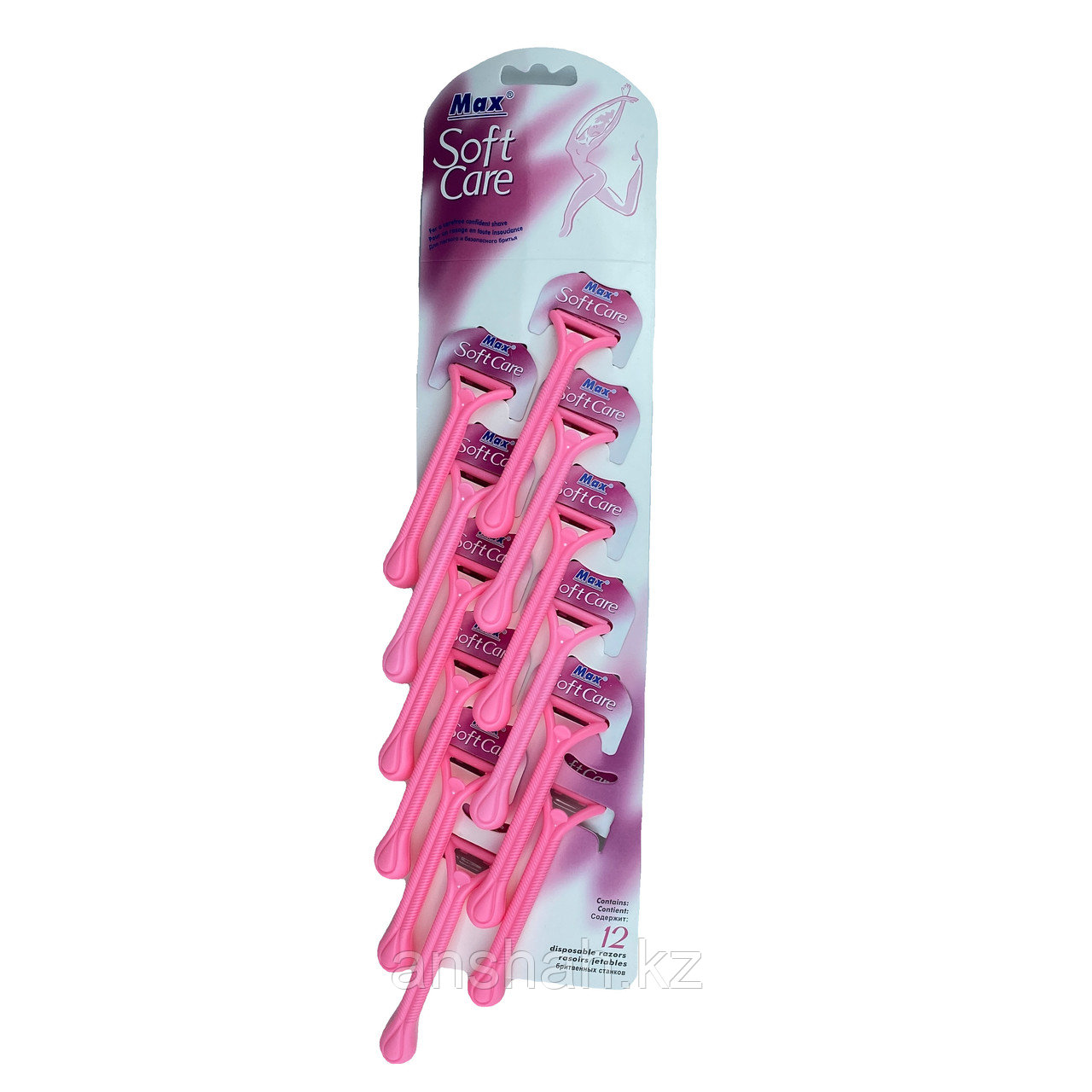 Женские одноразовые станки для бритья "Max Soft Care", розовые ...