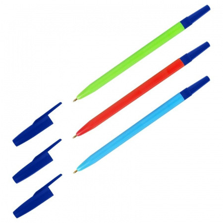 Ручка шариковая СТАММ "049", 0,7 мм, неоновый микс, синие чернила - фото 1 - id-p112846043