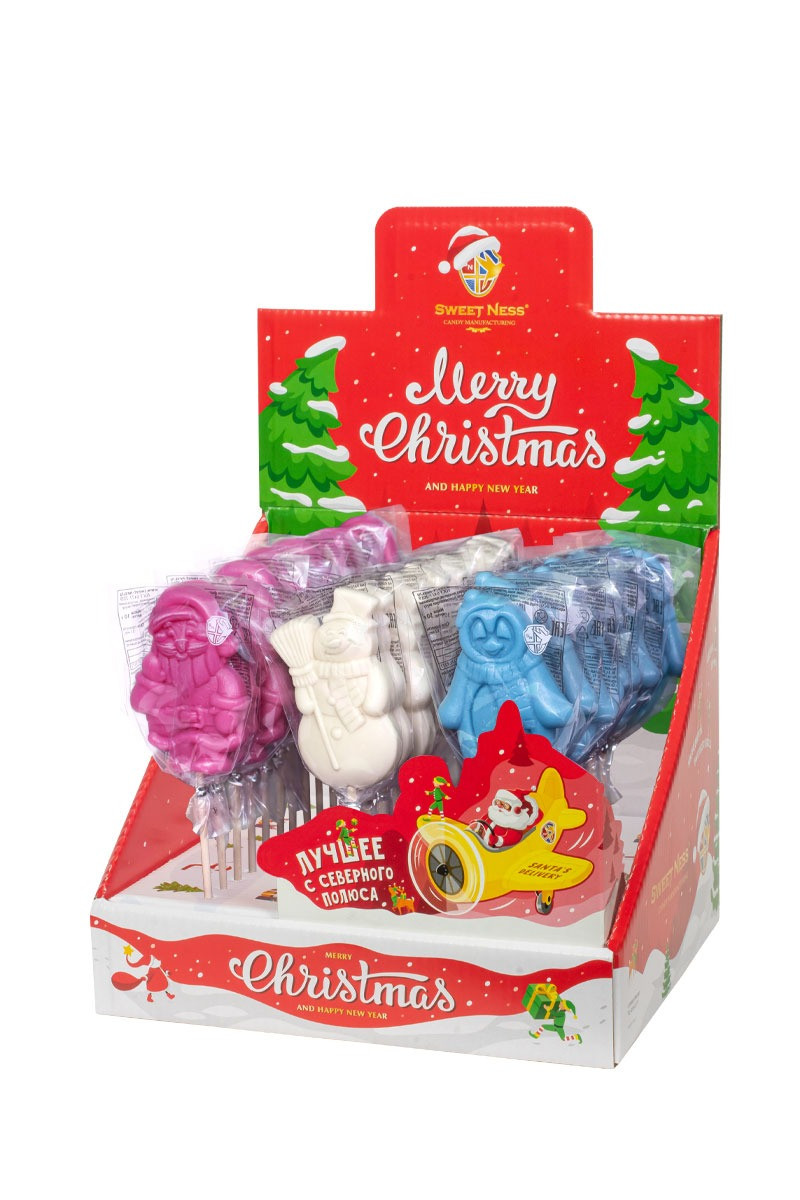 Шоубокс Новогодние персонажи "Санта, Снеговик, Пингвин" 30 гр. (36 шт-упак) Sweet Ness
