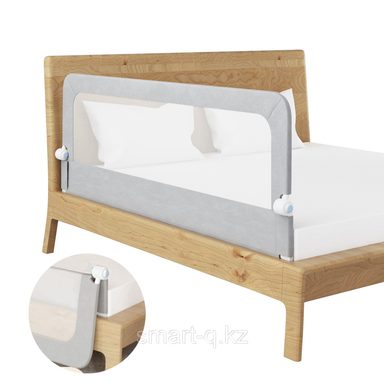 Бортик для кровати складной BORT-180, на 180 см, серый - фото 1 - id-p112846100