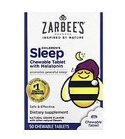 Zarbees добавка с мелатонином для спокойного сна детей, для детей от 3х лет, 50 жевательных таблеток