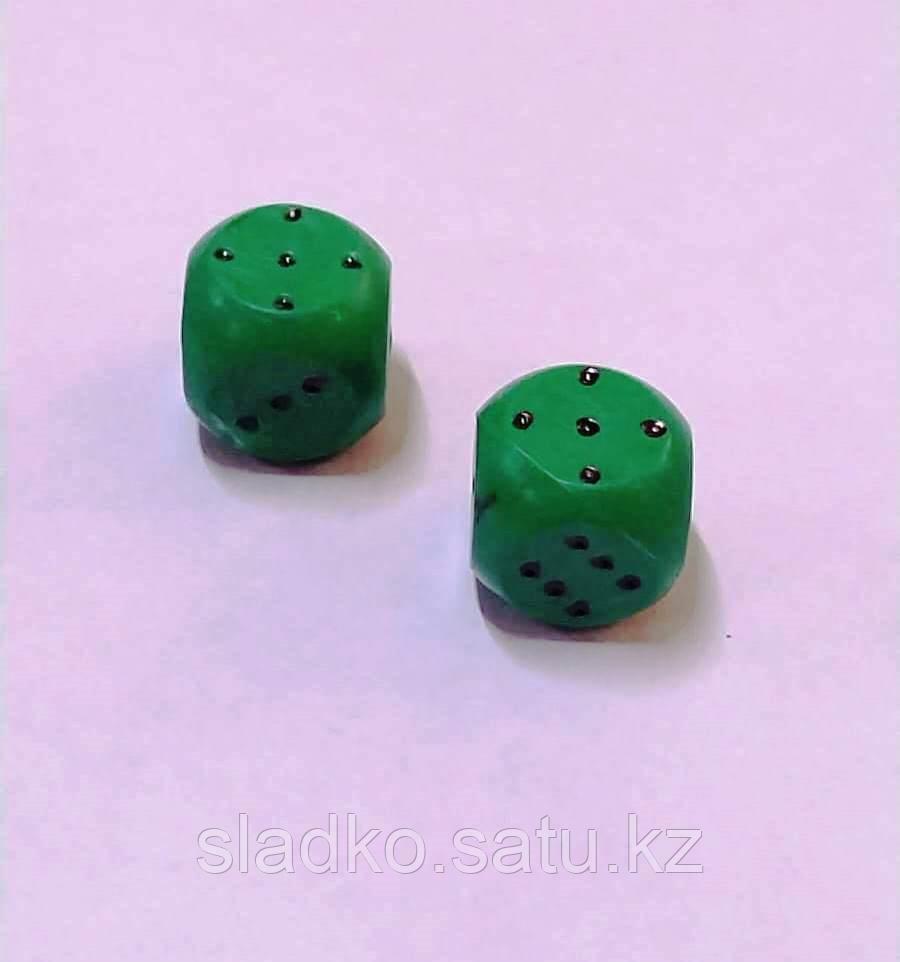 Кости игральные Зарики Кубики 1,5х1,5 см зеленые 1 шт - фото 2 - id-p112846383