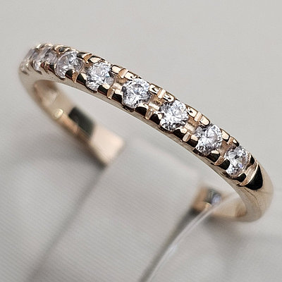 Золотое кольцо фианит к/з 1,65 г.  585 проба, 17,5 размер