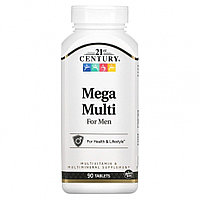 Мультивитамины для мужчин 21st Century, Mega Multi, 90 таблеток
