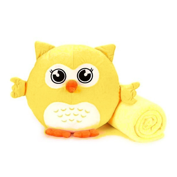 Уценка (товар с небольшим дефектом) Игрушка-подушка с пледом Сова 3 в 1, желтый (4742/2)