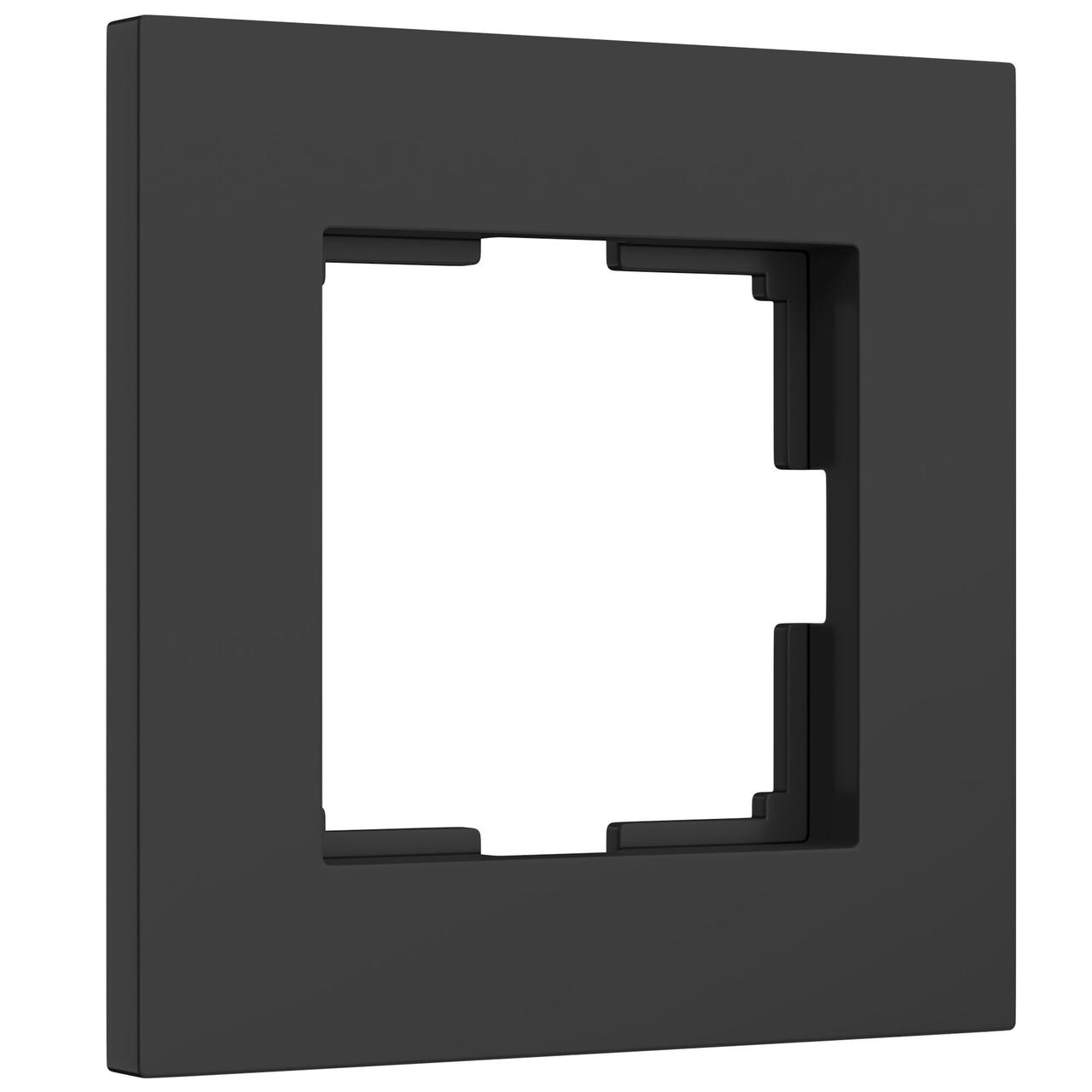 Рамка на 1 пост Slab (черный матовый) /W0012908